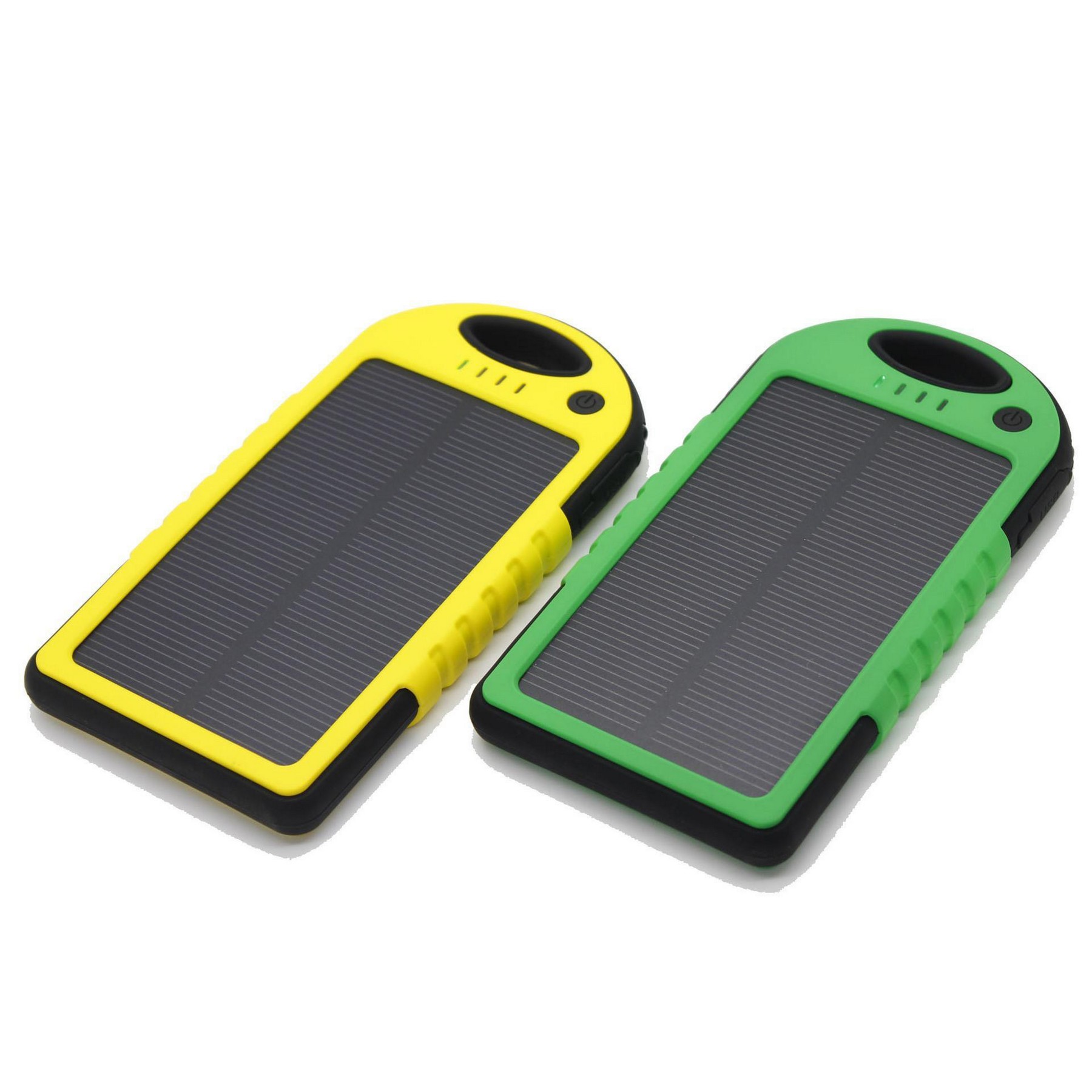 green and yellow solar powered battery charger