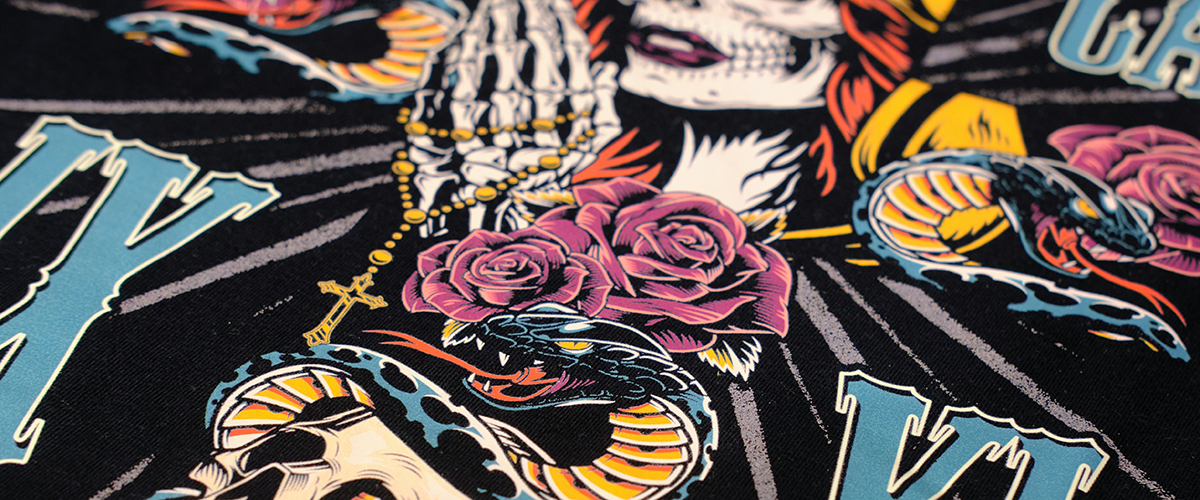 Closeup of DTF image.